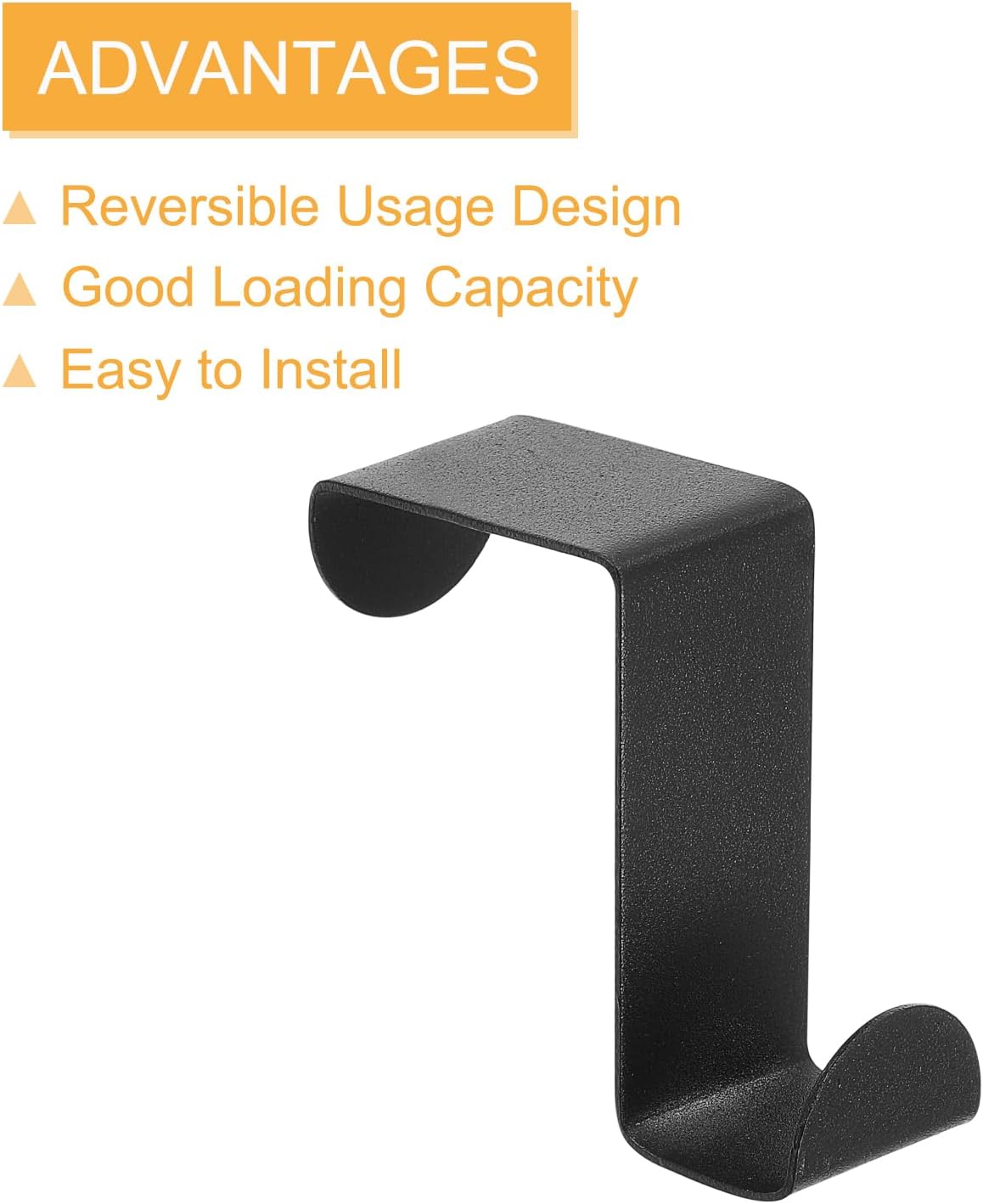 uxcell Over The Door Hooks,8pcs - Stainless Steel Door Hangers Hooks, S-Shaped Double Hooks for Hanging Clothes, Hats, Towels (Black)