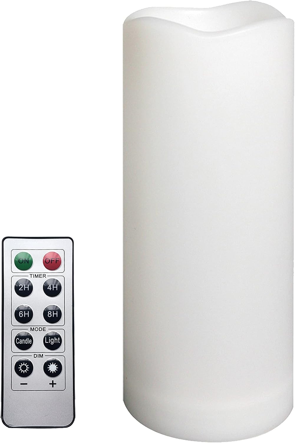 1 Pack Outdoor LED Flameless Pillar Candle with Remote and Timer, 3” x 7”