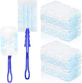 100 Pcs Duster Refills Bulk, Thickened Duster Refill Electrostatic Duster Head, Duster Refills for Cleaning with 4 Handles, Disposable Duster Refills for Cleaning Blinds, Ceiling Fans(Blue)
