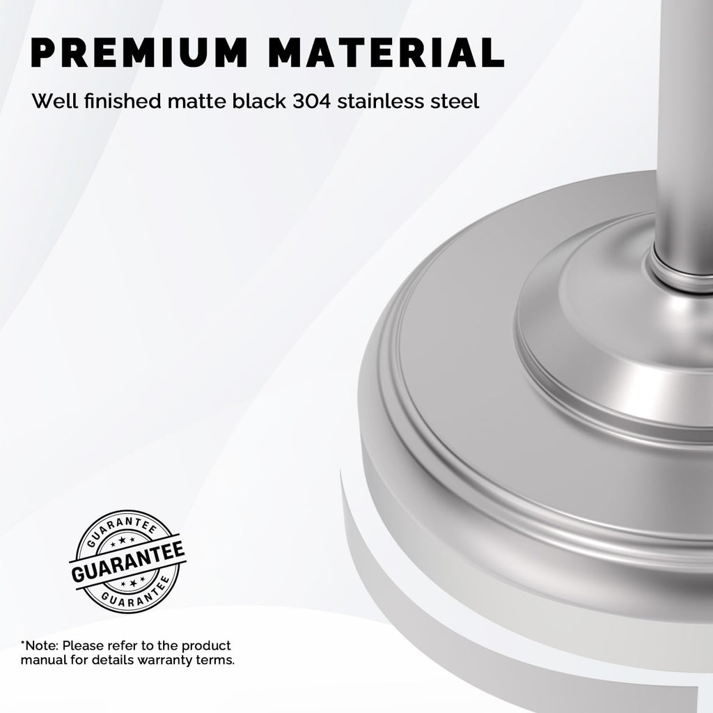 Toilet Paper Holder Stand Stainless Steel & Weight Base, No Tipping