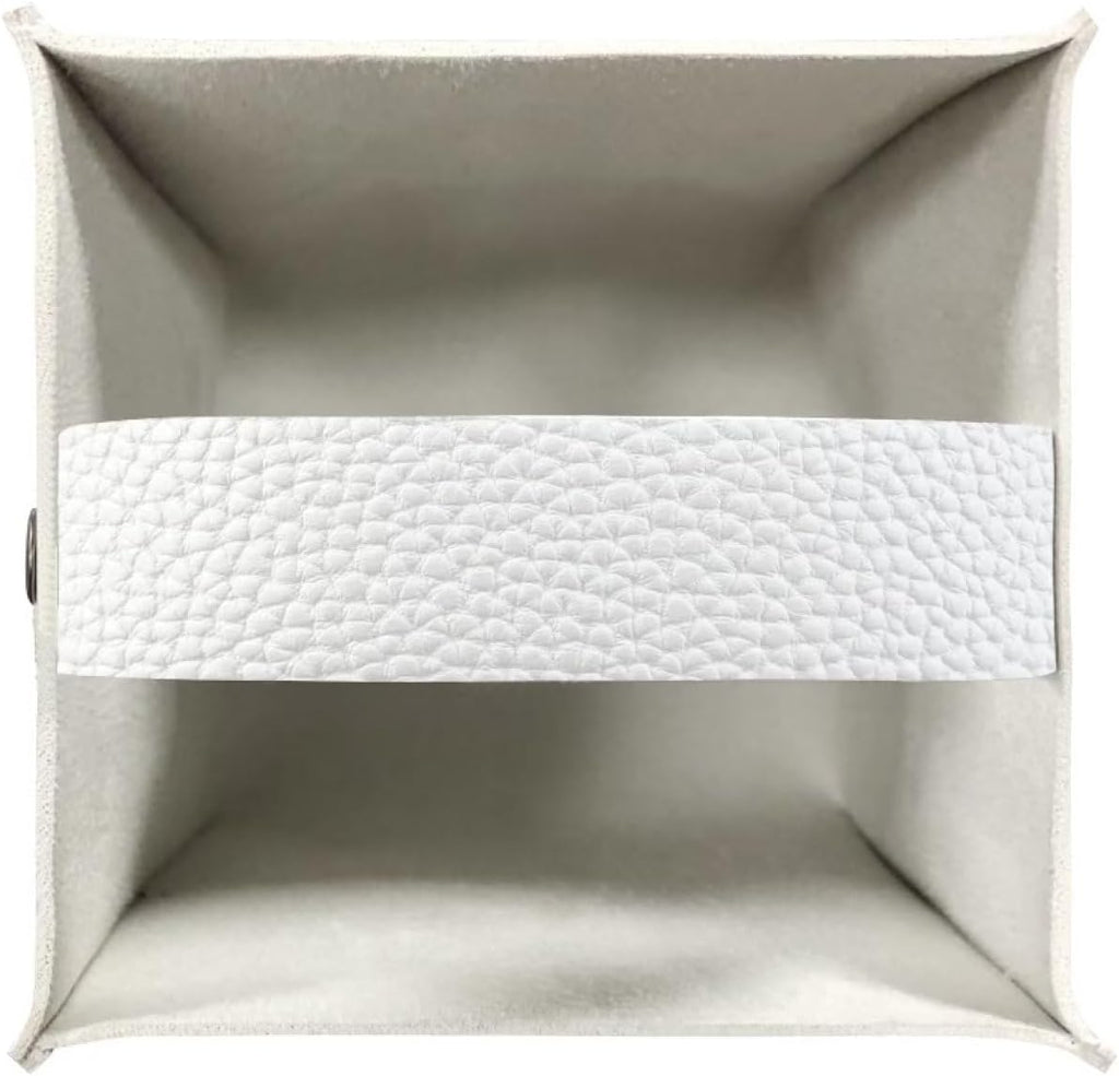 ZOUTAIRONG Retro Square Aqua Blue Leather Tissue Box Holder