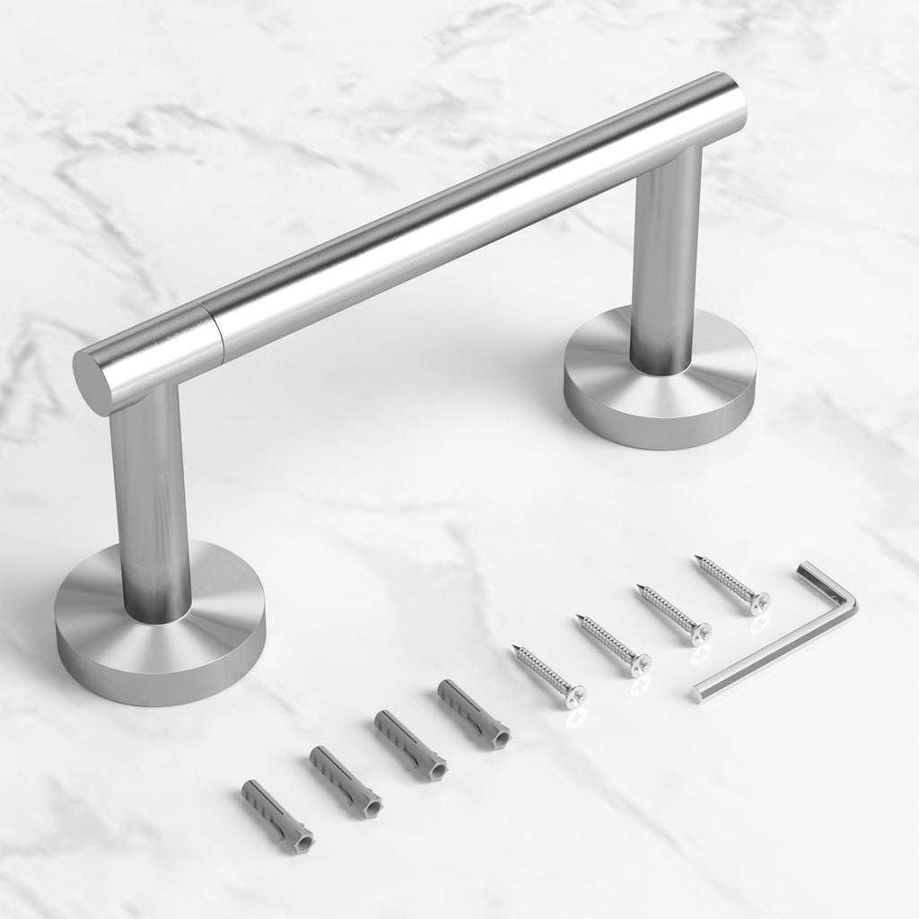 HITSLAM Brushed Nickel Toilet Paper Holder, Double Post Pivoting, SS304