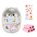Cute Mini Trash Can with 5 Rolls Bin Liners, Grey