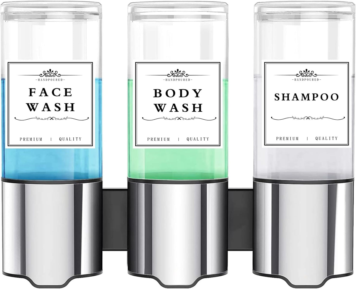 36PCS Waterproof Labels for Bottles, Hand Soap Lotion Shampoo and Conditioner Dispenser Label Stickers, Removable Cleaning Bathroom Labels for Glass or Plastic Bottles(3"x3")