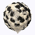 Handmade Luxury Wedding Bridal Bouquet Large Silk Rose Holding Toss Artificial Flowers Bouquets with Satin Ribbon Pearls Rhinestone for Bride Vintage Royal Wedding Bouquet (Black+Ivory)
