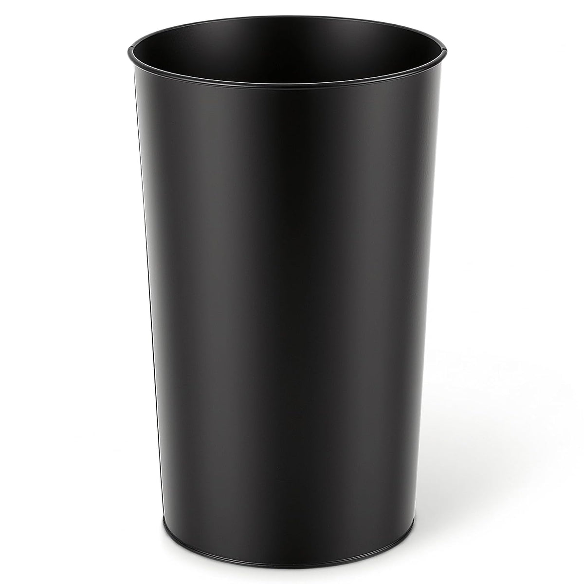 Cesun Round Metal Bathroom Trash Can, 2.1 Gallons Wastebasket, Black