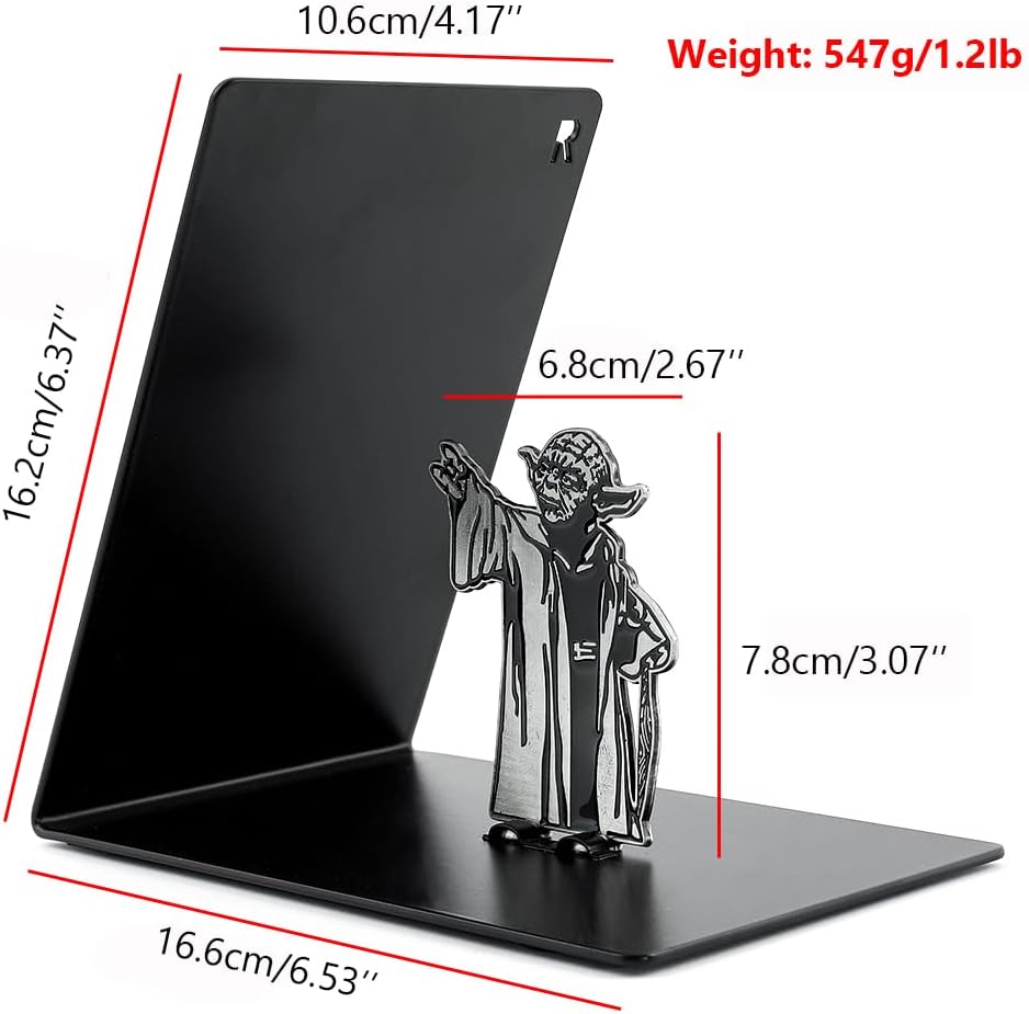 Premium Heavy-Duty Metal Bookend - Black L-Shaped Book End