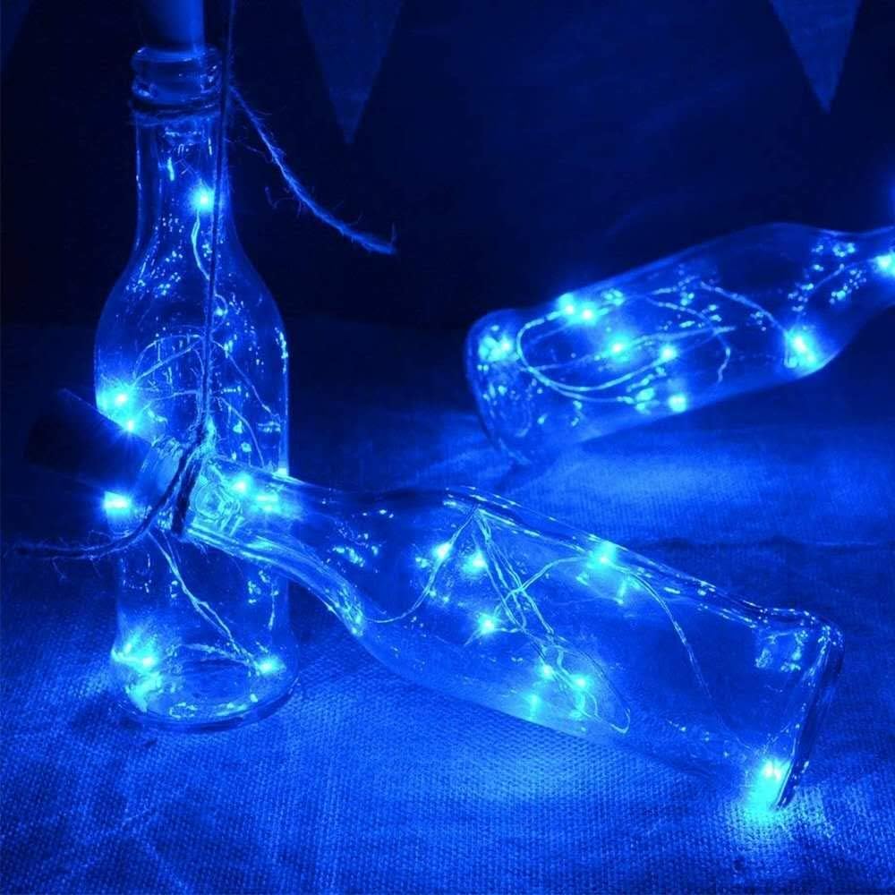 4 Pack Battery Operated Dewdrop Led Lights,Indoor Mini Fairy Lights With Timer Function,For Wedding Home Parties Christmas Holiday Decoration,6 Hours on/18 Hours Off ,30 Count LEDs,10 Feet(Blue)