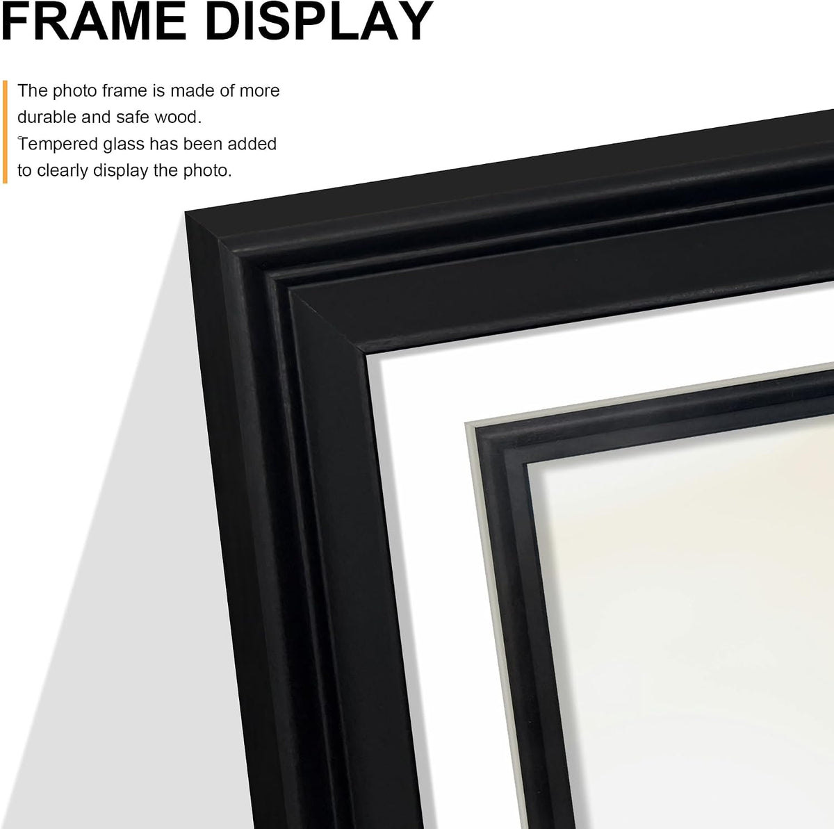 iRahmen 4x6 Collage Picture Frames,Fits Three 4x6,Wood Tempered Glass Black