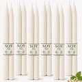 Soy Wax Taper Candles, 10 Inch White Unscented Candle Sticks, 12 Pack