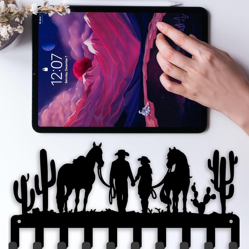 SUPERDANT Western Cowboy Key Holder Key Hanger for Entryway Wall Decor