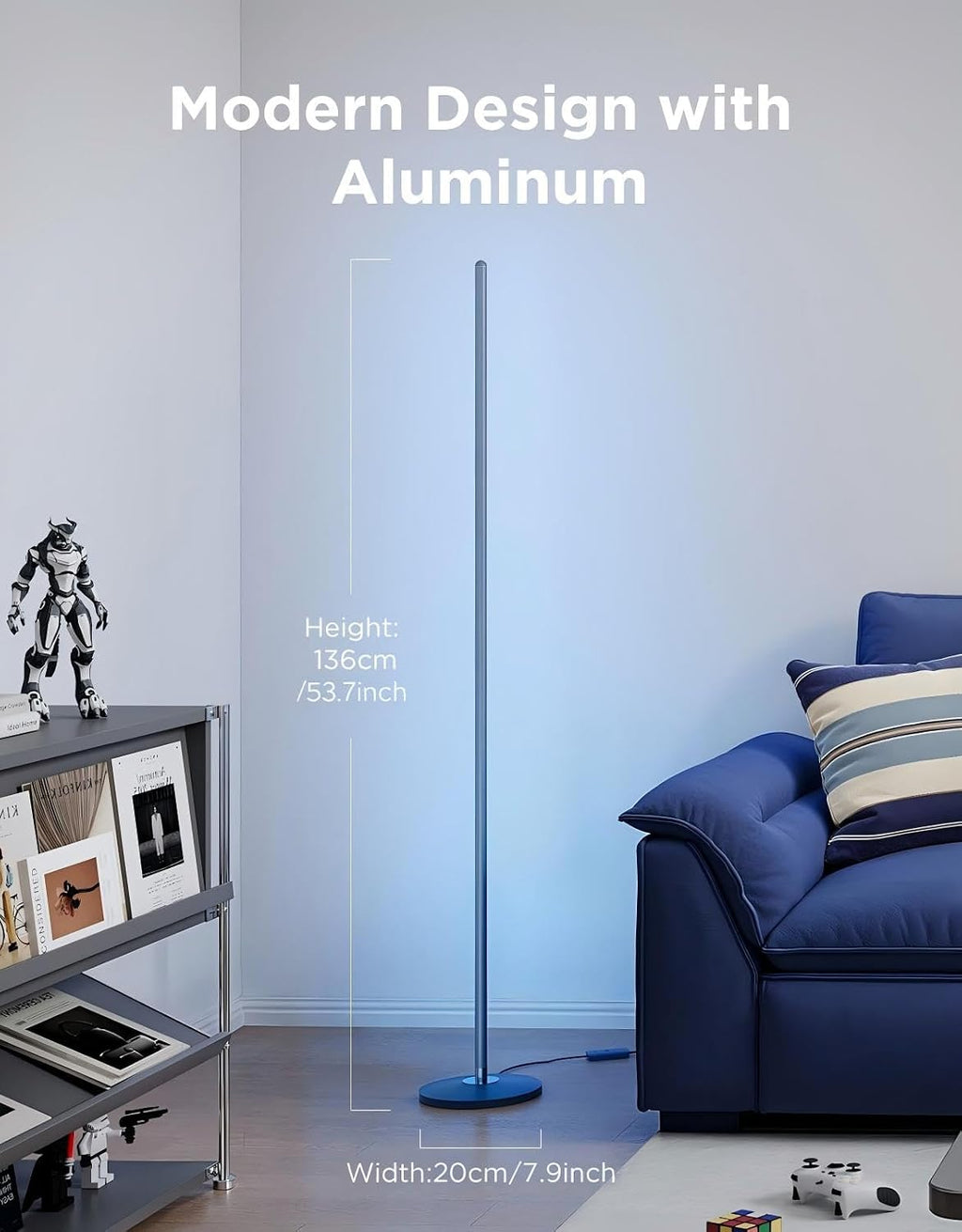 Govee RGBIC Floor Lamp Basic, 1000lm LED Corner Lamp, Blue
