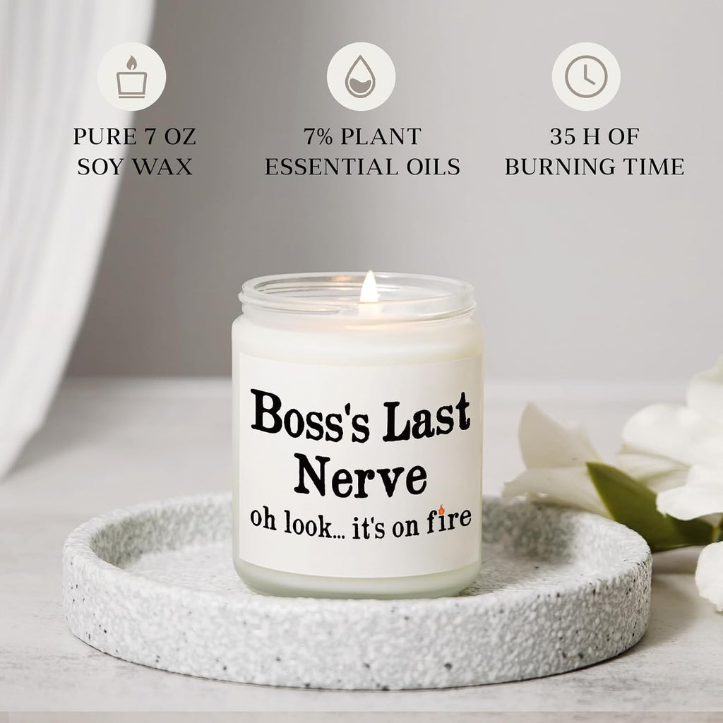 Funny Boss Gifts for Women Men- Handmade Lavender Soy Wax Candle