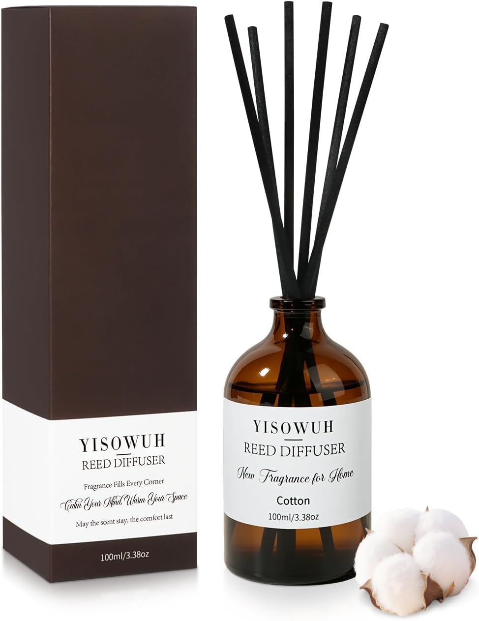 Reed Diffuser Cotton 3.38oz (100ml) Air Freshener with Sticks