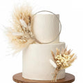 Sinmoe 2 Pcs Boho Cake Topper Decorations Hoop Wreath with Pampas Grass