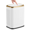 TIPGO Small Bathroom Trash Can with Pop-up Lid, 2.1 Gallon, White