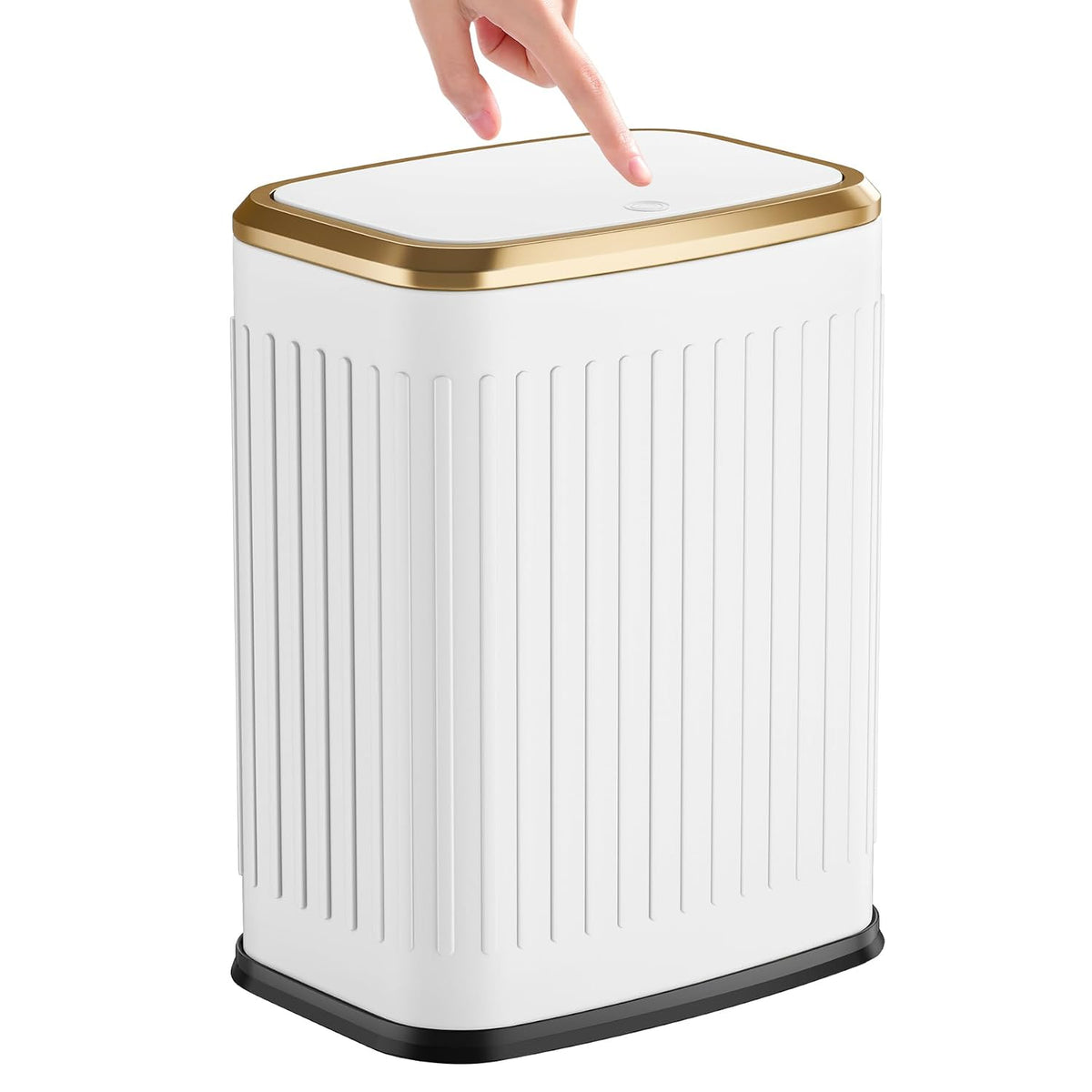 TIPGO Small Bathroom Trash Can with Pop-up Lid, 2.1 Gallon, White