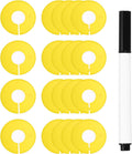 uxcell Clothes Dividers,20 Pack Round Closet Rack Dividers Clothing Rack Size Dividers Blank Labels with Marker Pen Writable & Reusable for Hanging Clothes Sorting Size, Yellow