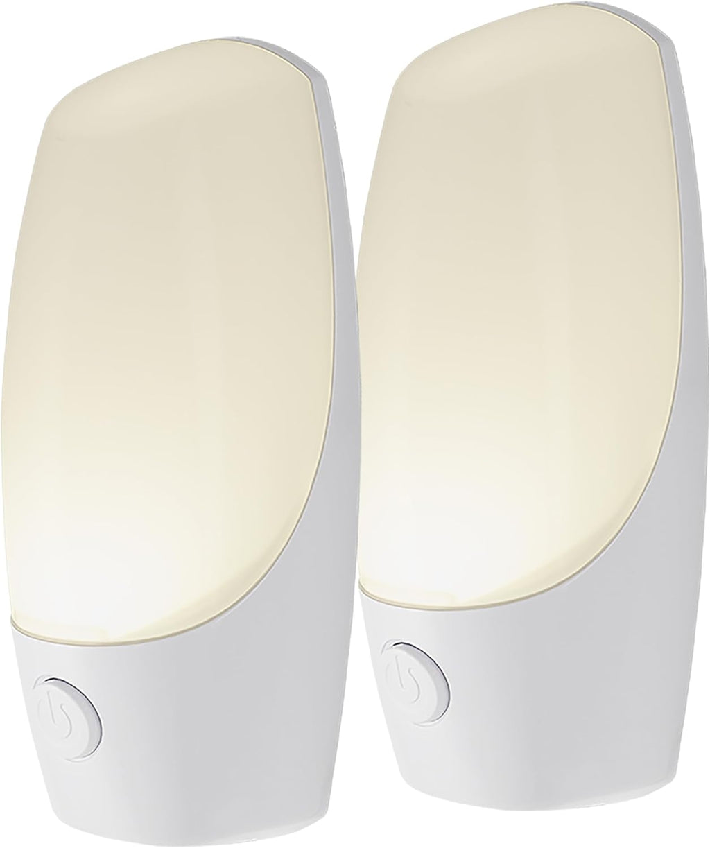 Energizer Night Light Plug into Wall with Manual On Off Switch, 2-Pack