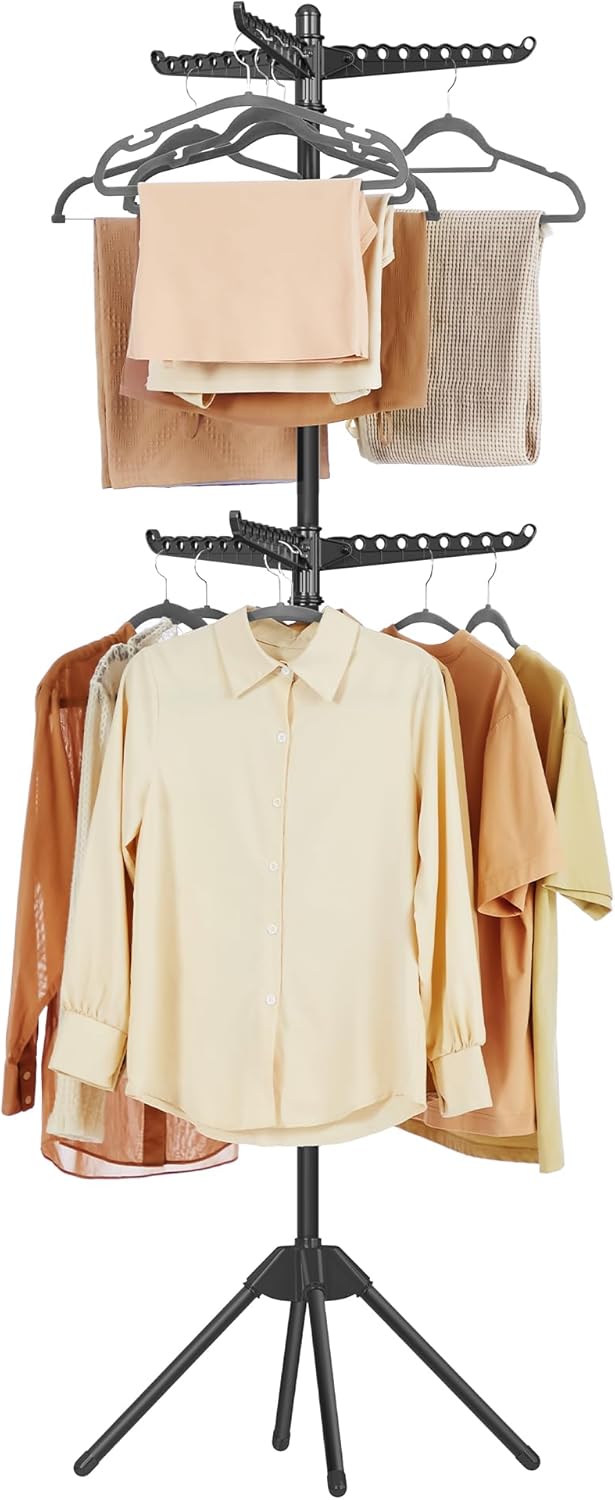SONGMICS Clothes Drying Rack, 75.6-Inch Drying Rack, 6 Rotatable Arms