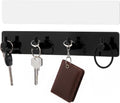 1 Pcs Adhesive Key Holder for Wall Acrylic with 4 Hooks, Black