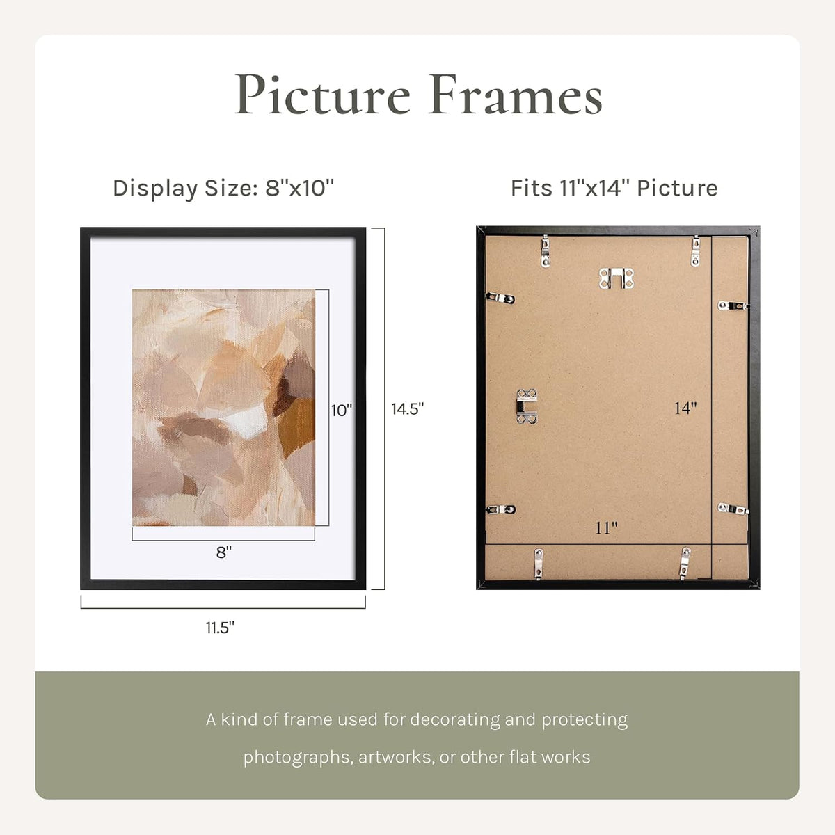 SYNTRIFIC 11x14 Poster Picture Frames Set of 6, Matted to 8x10 with Mat