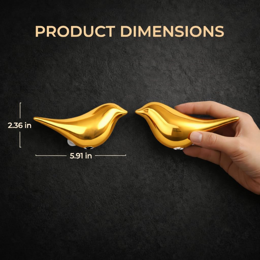 2-Pack Indoor Motion Sensor Bird Wall Lights, Golden