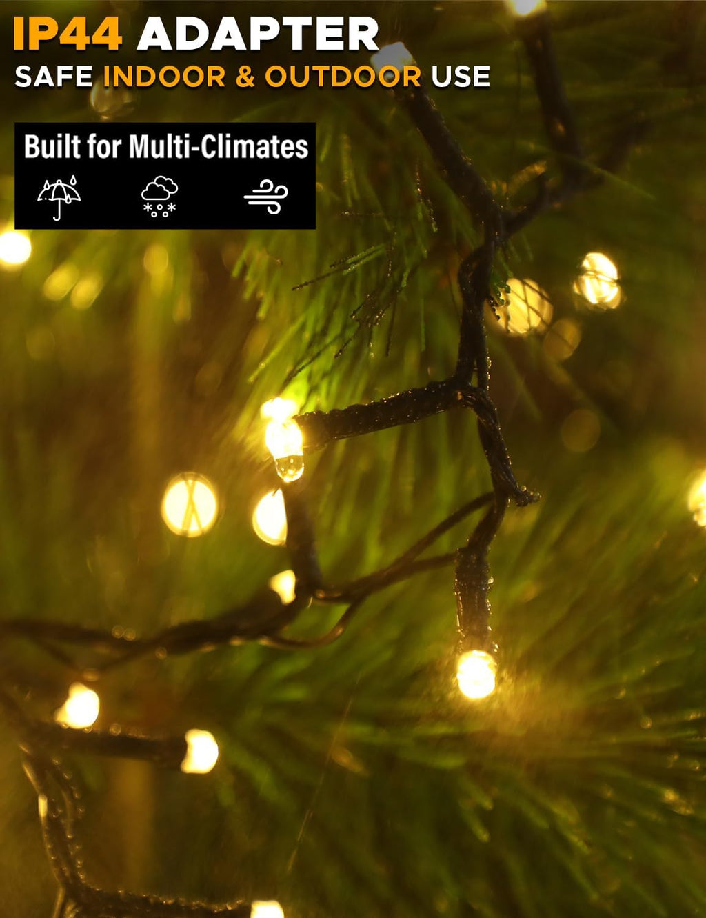 EcoNour Christmas Tree Lights, Cluster Compact 1500 LED Warm White