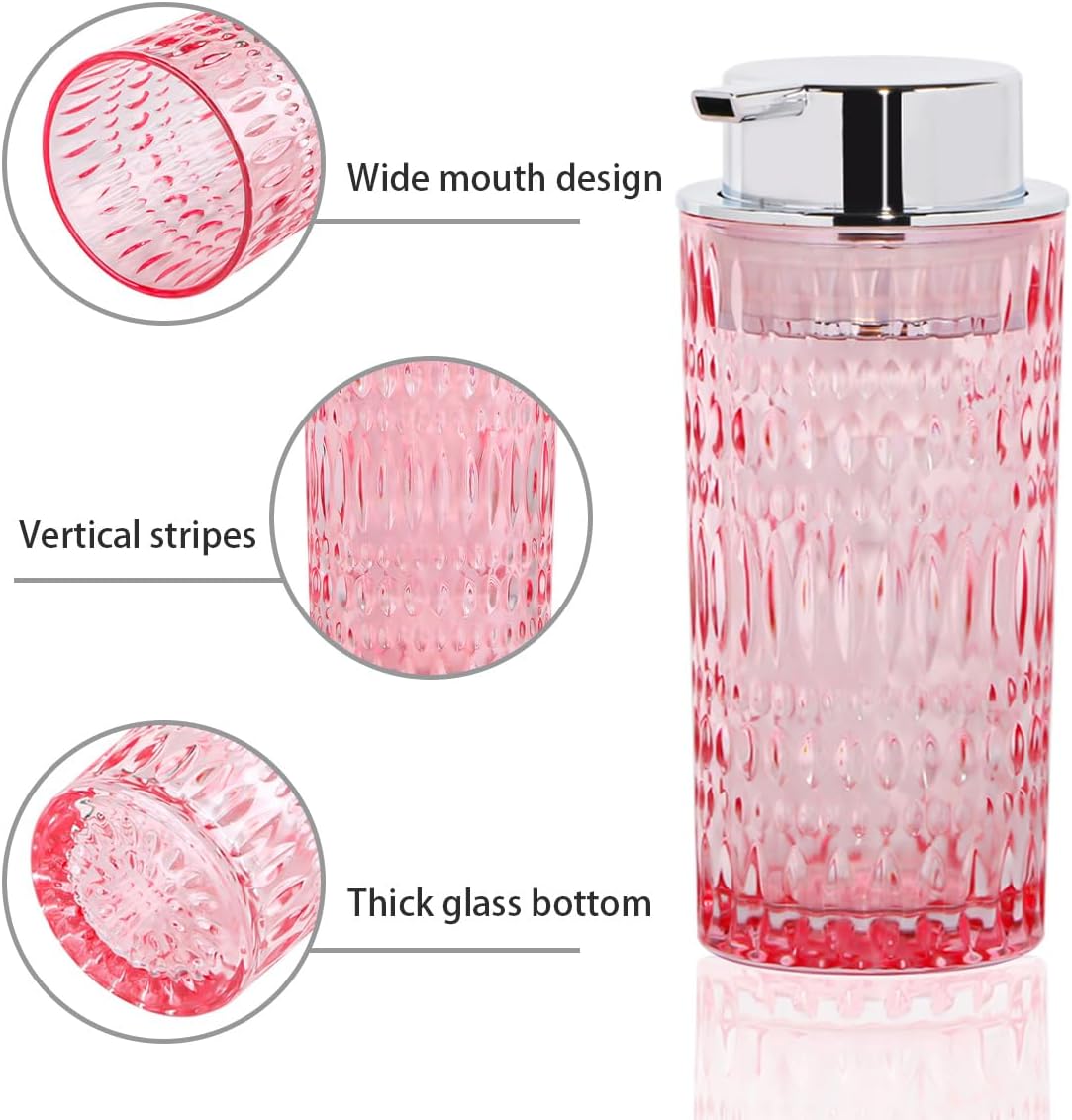 Pink Glass Foaming Soap Dispenser