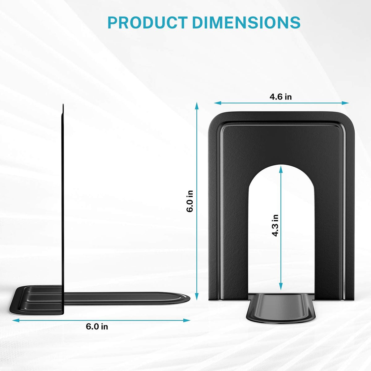 MaxGear Matte Painted Book Ends, Heavy Duty and Sturdy Bookends for Shelves