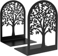 Tree Bookends Metal Nonskid Bookends Heavy Duty Bookshelves Organizer Office Bookend for Shelves, Book Ends for Heavy Books (Tree Life A,1 Pair)