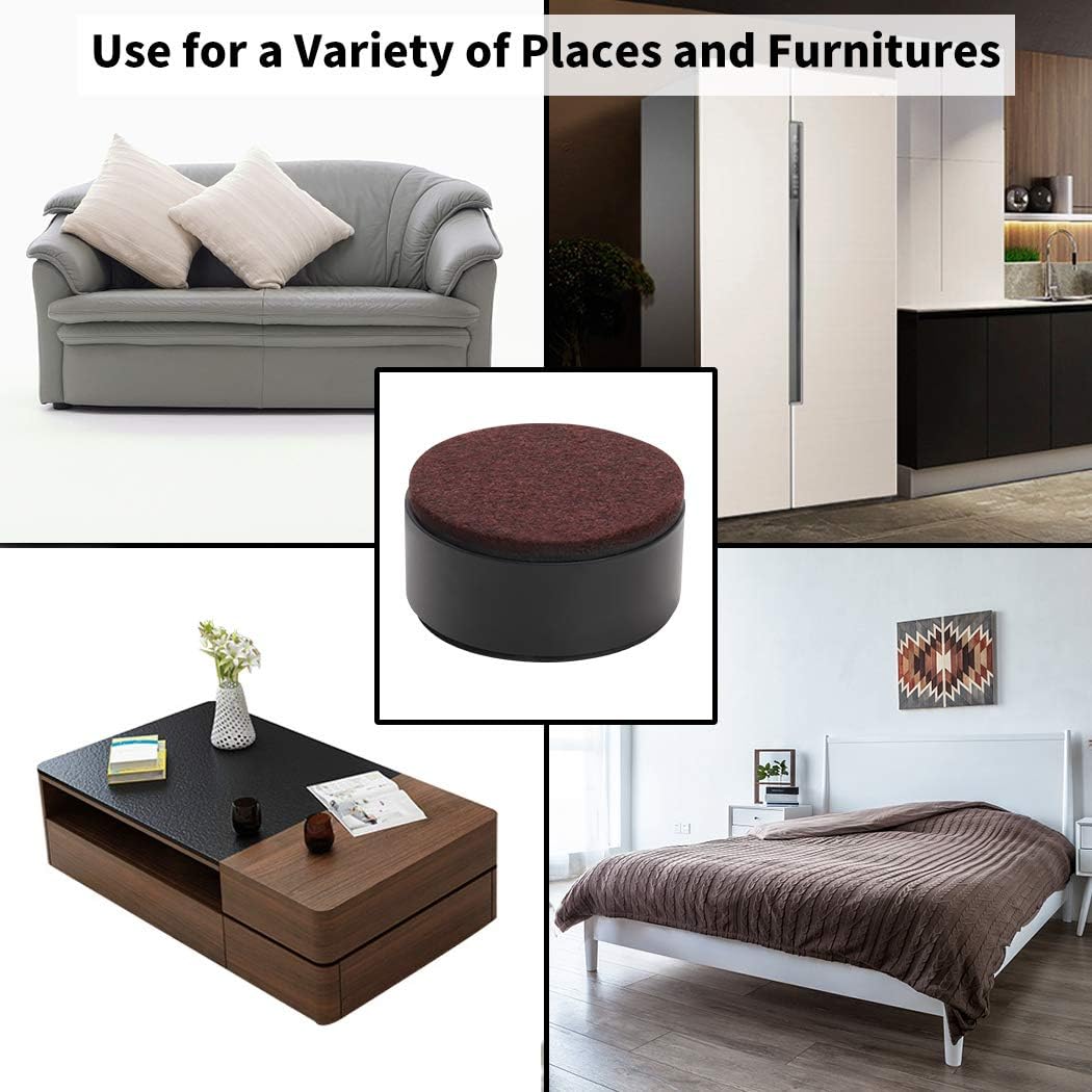 Ezprotekt 1.2 Inch Bed and Furniture Risers, Heavy Duty Round Sofa Tables Couch Chair Risers, Width 2.4"-Adds 1.2" Height, Supports 20,000 lbs, Protect Carpet & Floors from Scratches(4 Pack, Black)