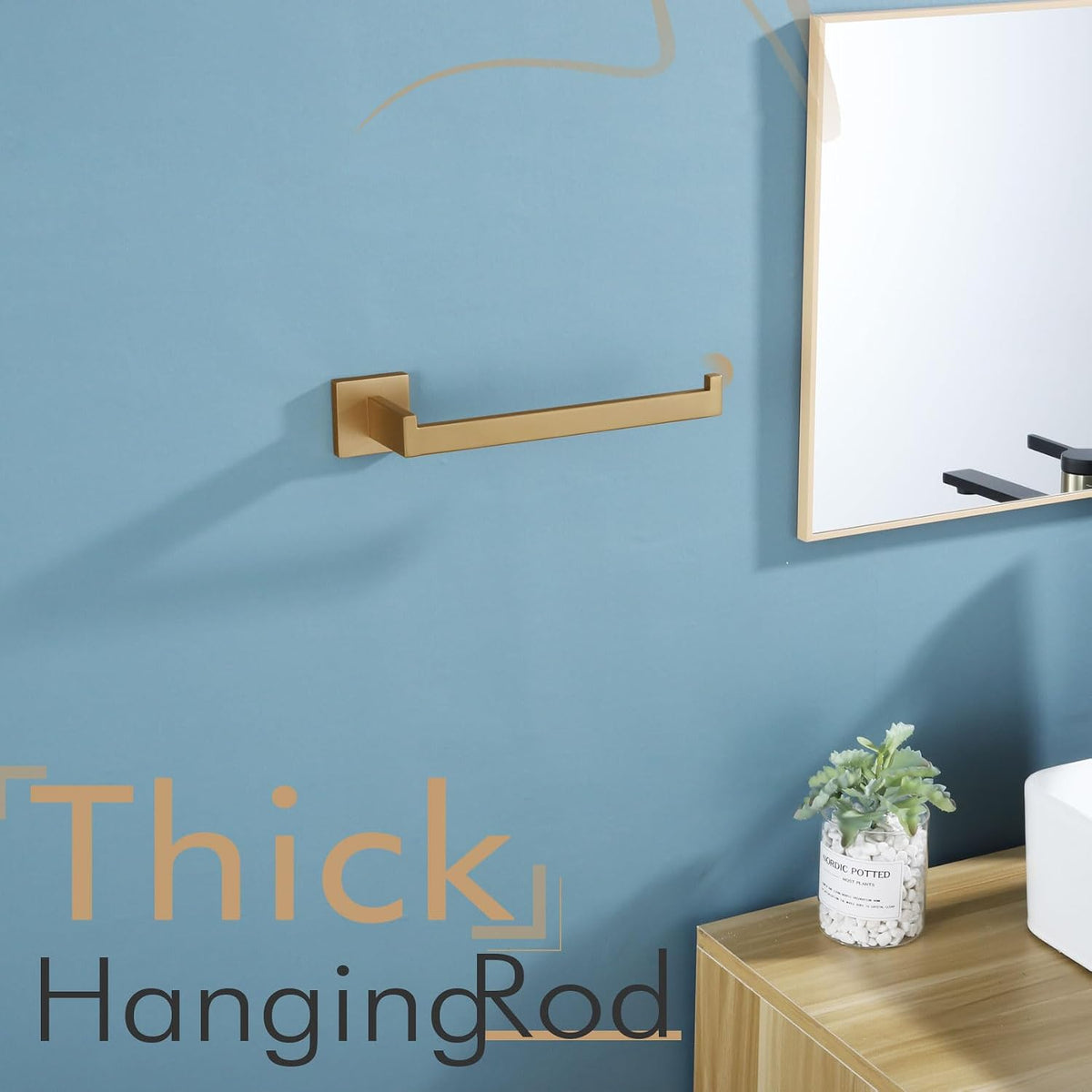 KOKOSIRI Towel Bar for Bathroom Wall Mount 9'' Hand Towel Holder T-304 Stainless Steel Bath Kitchen Accessories, Champagne Bronze B3003CPG