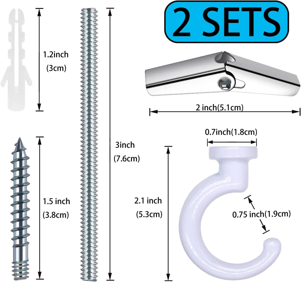 Heavy Duty Ceiling Hooks, Hanging Plants, Swag (2, White)