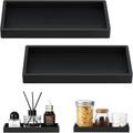 Luxspire 2 Pack Silicone Bathroom Tray 7.9" Vanity Tray, Matte Black