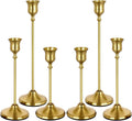 Gold Candlestick Holders Set of 6 Weighted Stable Base