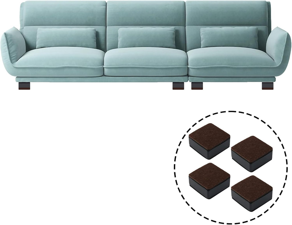 Antrader 1.2 Inch Self-Adhesive Bed Risers with Felt Pad,Carbon Steel,4Pcs