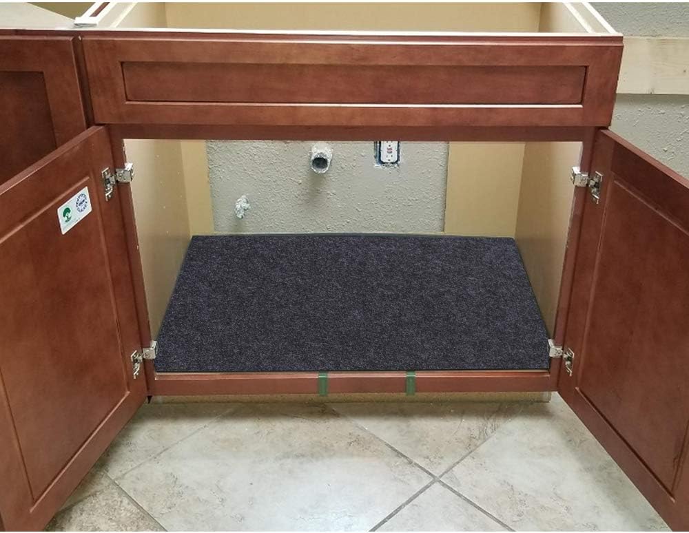 Under The Sink Mat， Kitchen Cabinet mat – Waterproof/Absorbent – Protects Cabinets，Absorbent Felt Material，Anti-Slip and Waterproof Backing，Contains Liquids，Washable (36" x 36")
