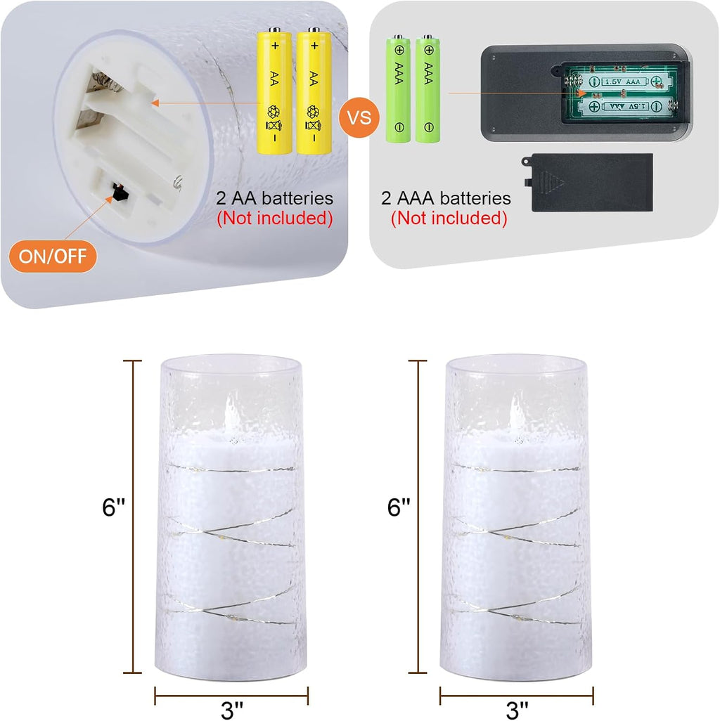Homemory 3"x6" Upgraded Flickering Flameless Pillar Candles with Remote