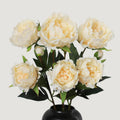 KBREE Peonies Artificial Flowers, 25.2" Real Touch Flowers, 3 Pcs Peony Stems with Large Bloom Heads, Lifelike Artificial Flowers for Vase, Wedding Bouquet DIY & Floral Arrangements (Cream White)
