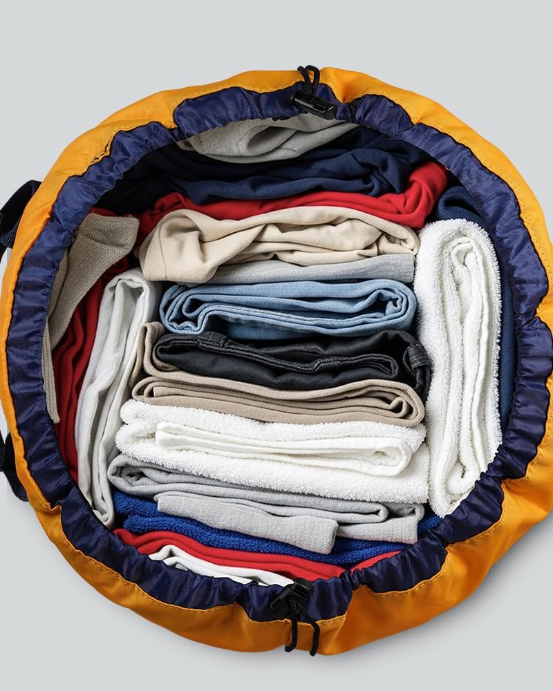 Laundry Bag with Shoulder Straps and Mesh Pocket Laundry Backpack Large Portable Laundry Hamper for College Laundromat Apartment