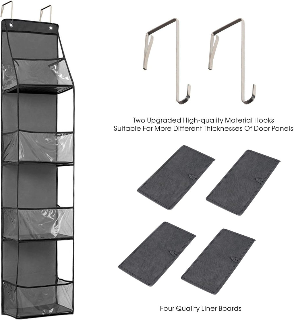 4-Shelf Over the Door Storage Hanging Closet Organizer (Grey)