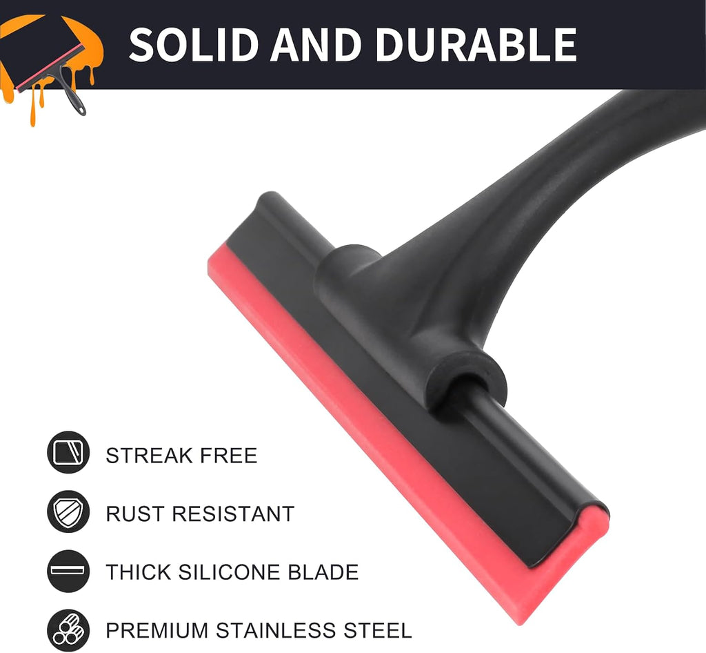 SetSail Squeegee for Shower Glass Door,10 Inches, Black Red