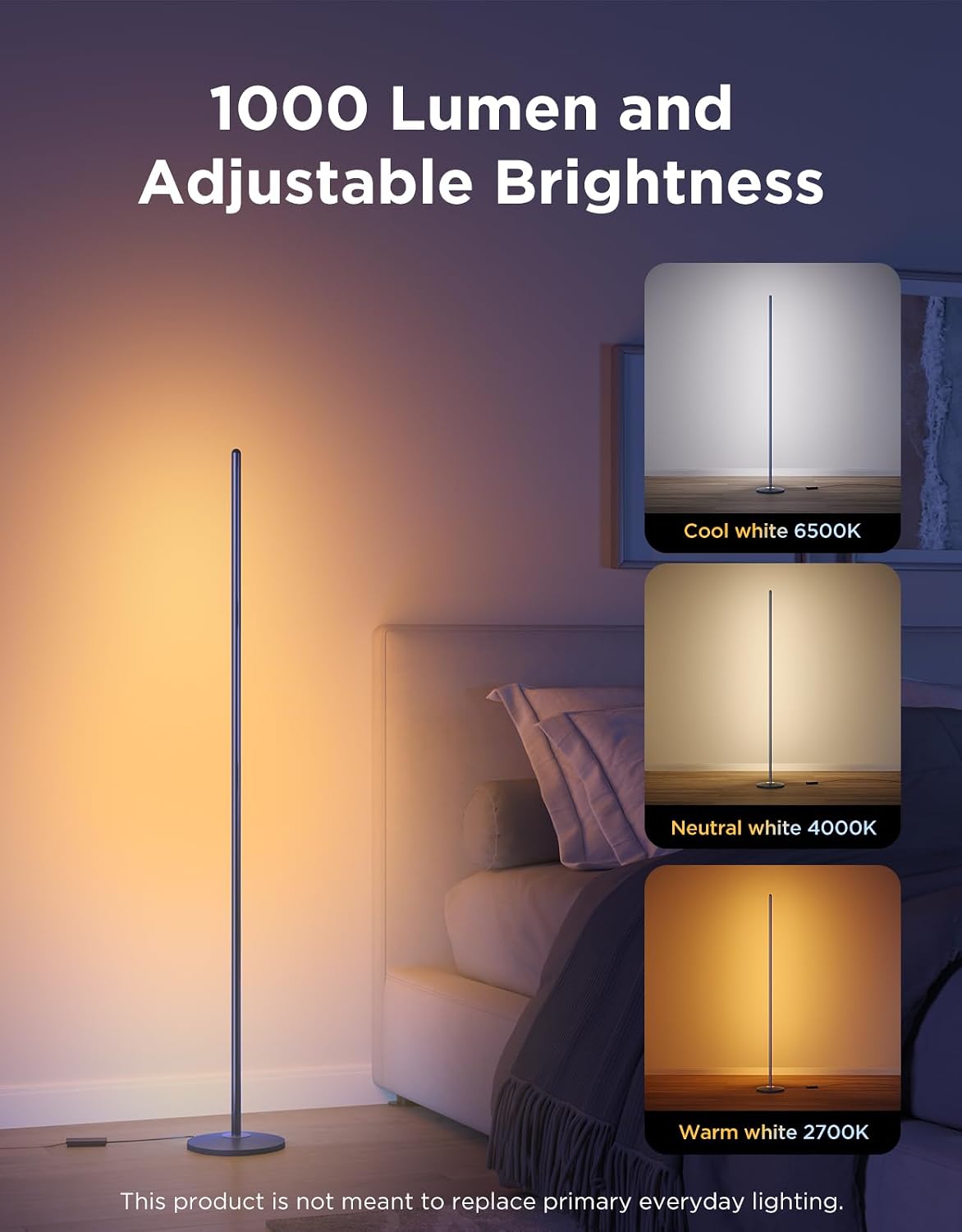 Govee RGBIC Floor Lamp Basic, 1000lm LED Corner Lamp, Blue
