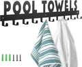 IBosins Large Pool Towel Rack with 10 Hooks Towel Holder Outdoor Black
