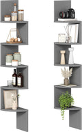 HOOBRO Corner Shelf Wall-Mounted, Set of 2 Floating Corner Shelves for Wall