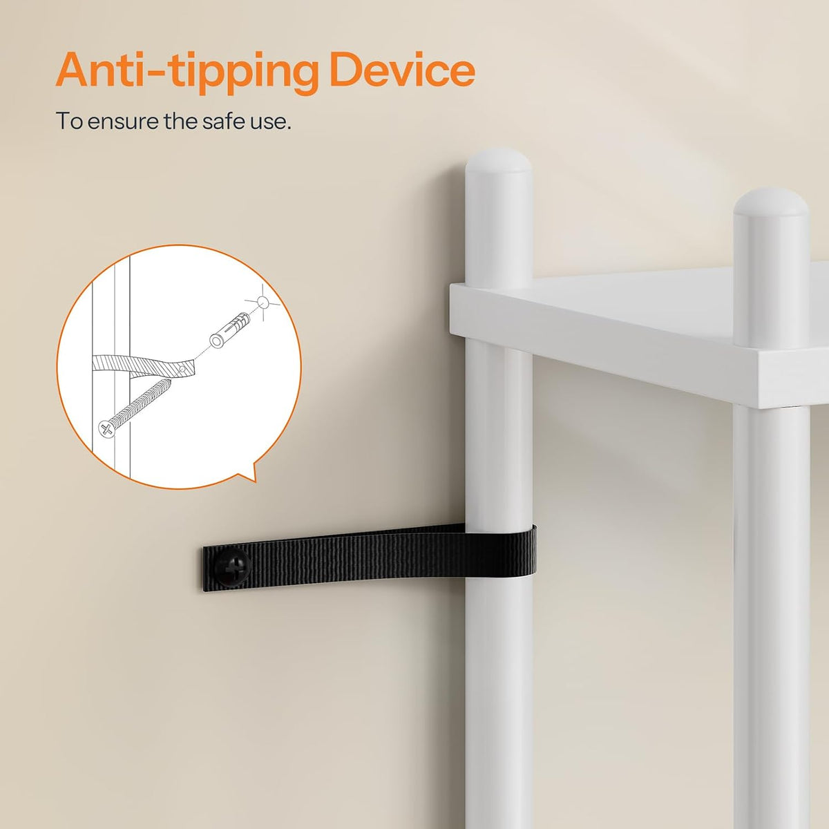 HOOBRO Over the Toilet Storage, 3-Tier Over Toilet Bathroom Organizer, Freestanding Above Toilet Shelf with Adjustable Feet, Space Saving, Easy Assembly, White WW63TS01