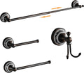 Oil Rubbed Bronze Bathroom Hardware Set,Adjustable Towel Rack, Toilet Roll Paper Holder,Hand Towel Holder,Hook, Bathroom Accessories Set Wall Mounted