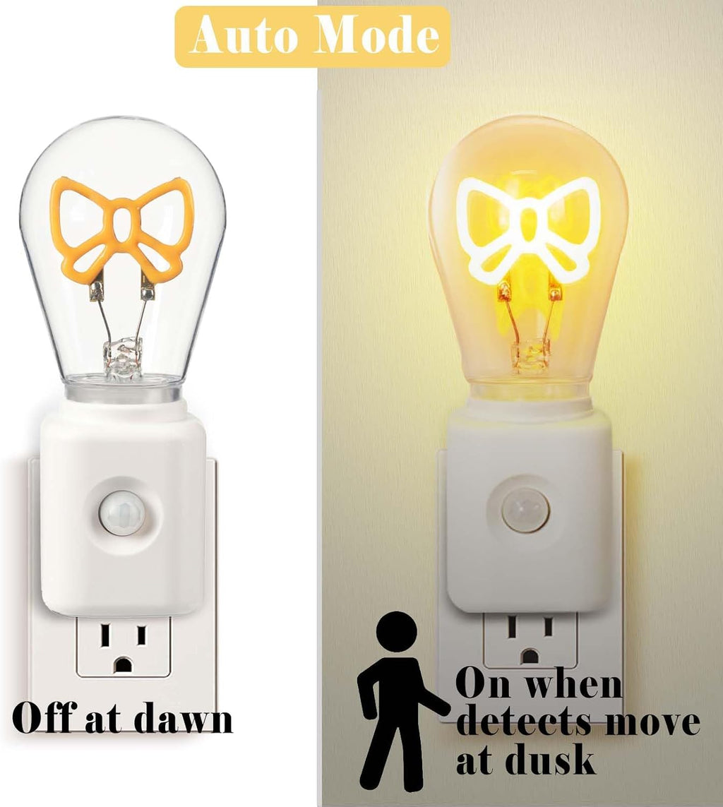 Motion Sensor Night Light Plug in, Dimmable 2200K Ultra Warm White, Filament Nightlight for Bedroom, Hallway and Stairway, Gift for Women, 1 Pack