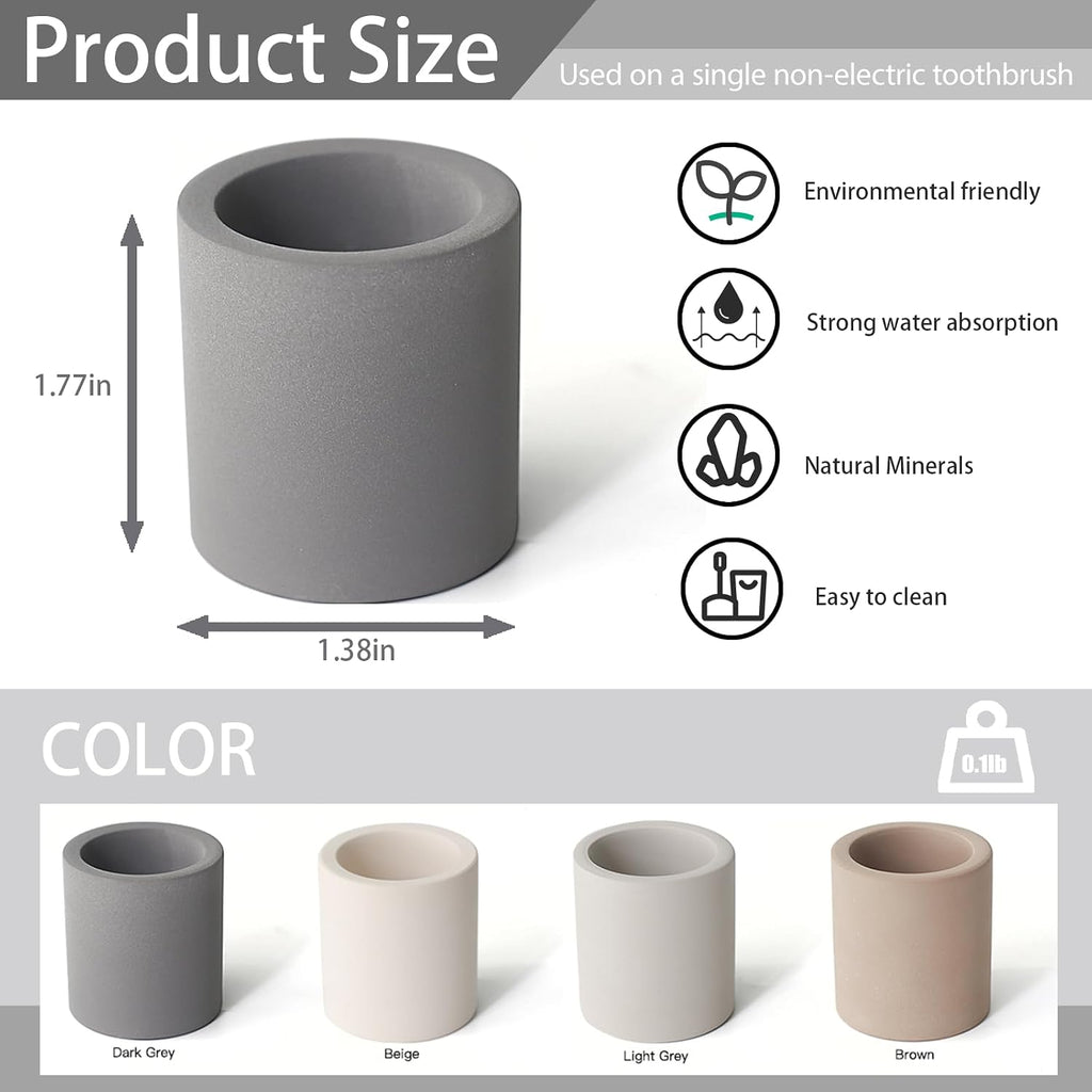 Diatomite Toothbrush Holder, Quick Dry Bathroom Stand